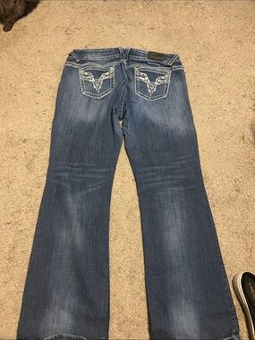 Vigoss Blue Flare Jeans with Embroidered Back Pockets